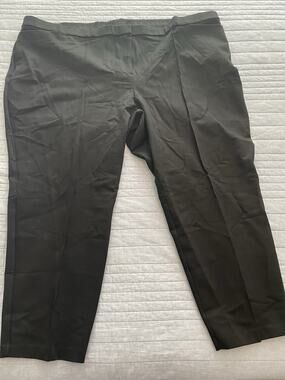 Tailored By Susan Graver Black 5X Smart Ponte Slim Leg Ankle Pants K6